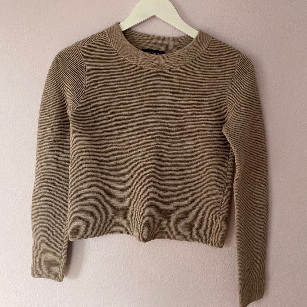 Club Monaco Ottoman Crew Beige Wool Sweater